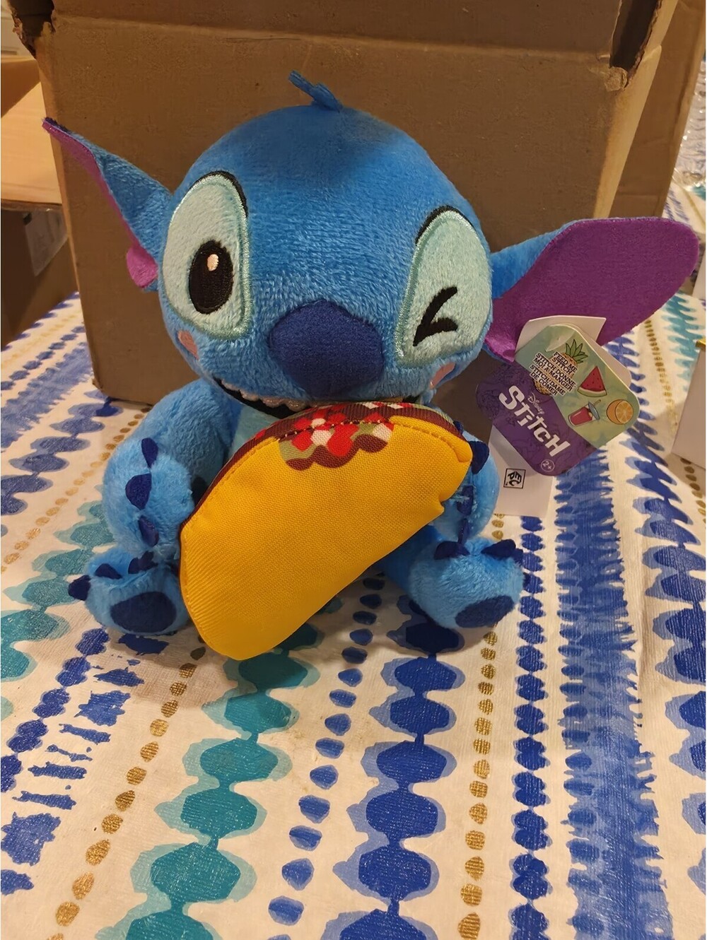 NWT 2023 Just Play Disney 7" Feed Me Stitch W/ Taco Plush Stuffed Toy